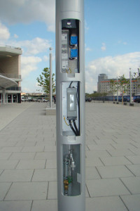 Power outlets in a City Elements light pole: Smart multi-functional Lighting Poles